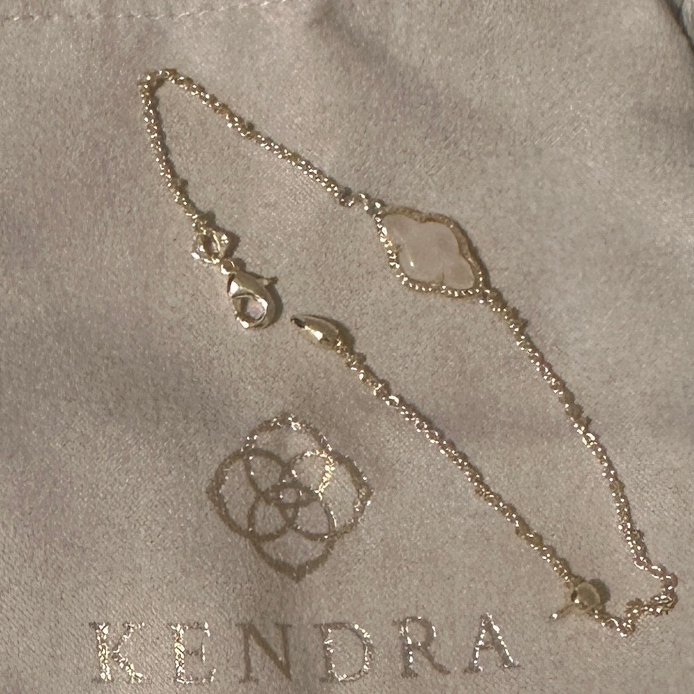 Kendra Scott adjustable gold & white stone bracelet